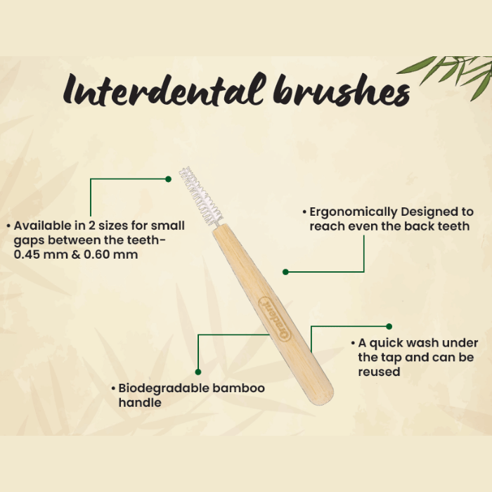 Oradent Eco Bamboo Interdental Brush 0.45MM 6s