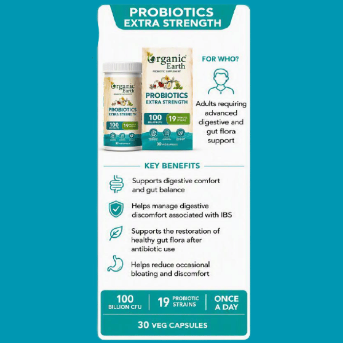 Organic Earth Probiotics Extra Strength Veg Capsules 30's