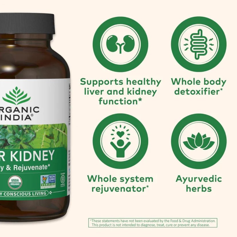 Organic India LKC Liver Kidney Care Veg Capsules 90s