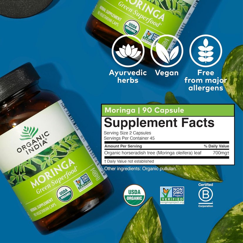 Organic India Moringa 90 Caps