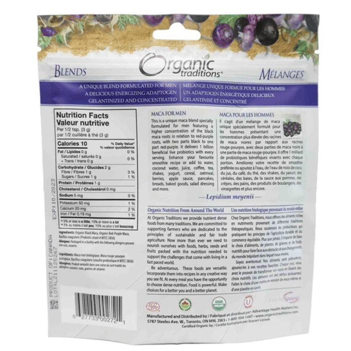 Organic Traditions Maca Men's With Probiotics Powder 150g