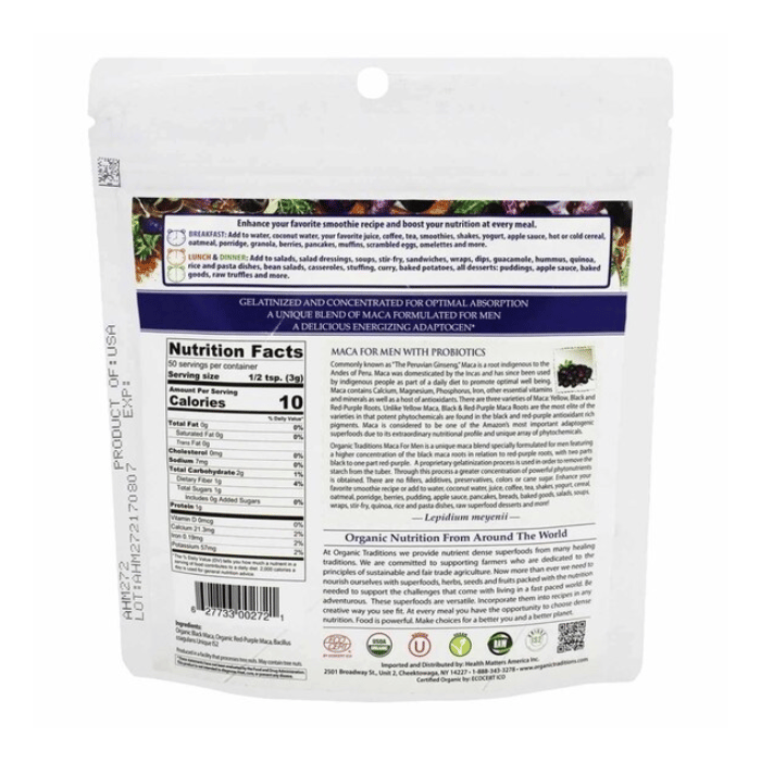 Organic Traditions Maca Men's With Probiotics Powder 150g