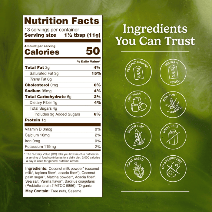 Organic Traditions Matcha Latte With Probiotics 150g