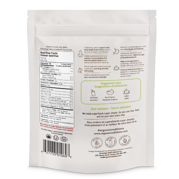 Organic Traditions Moringa Leaf Powder 200 g
