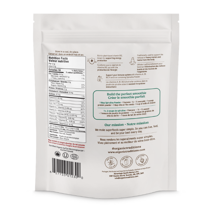 Organic Traditions Spirulina Powder 150g