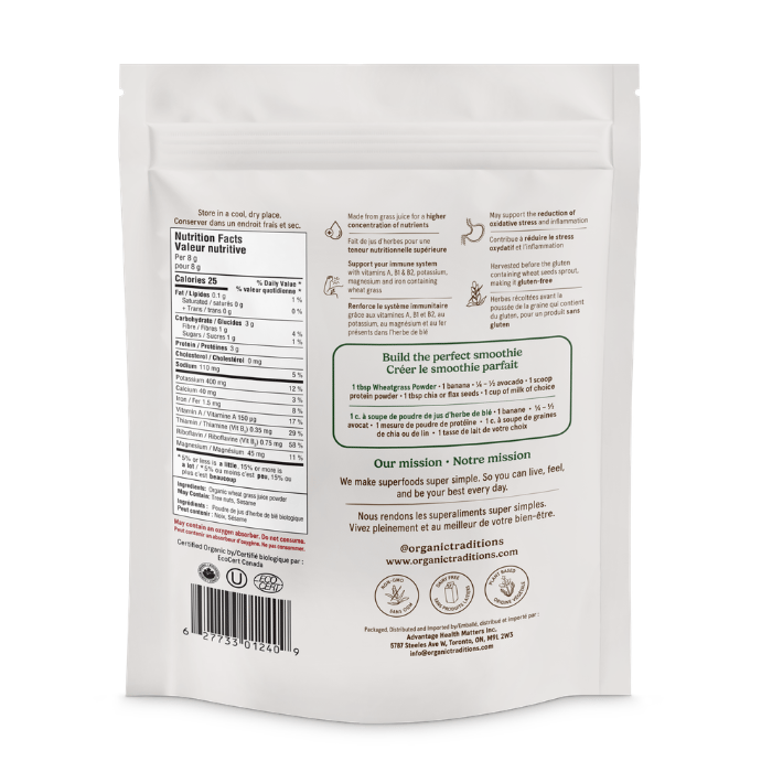 Organic Traditions Wheatgrass Juice Powder 150g