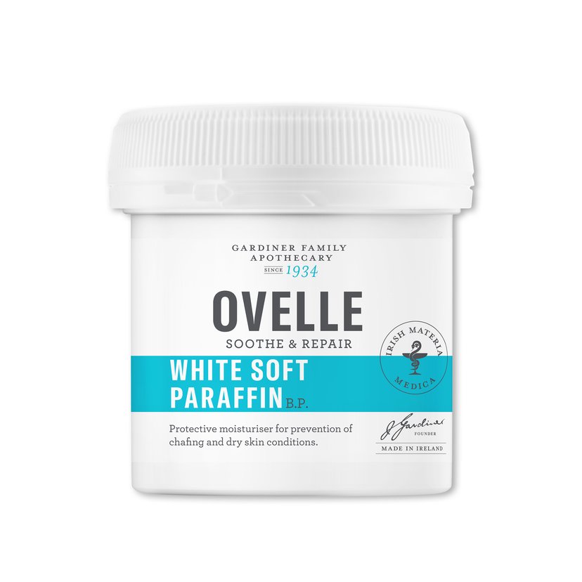 Ovelle White Soft Paraffin, Hypoallergenic, Preservative-Free Emollient Moisturizer for Dry Skin & Chafing Protection - 500g