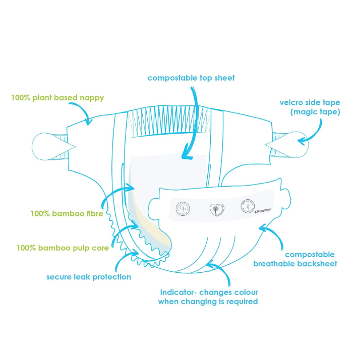 Pureborn Size 4 Single Pack Nappy 24's
