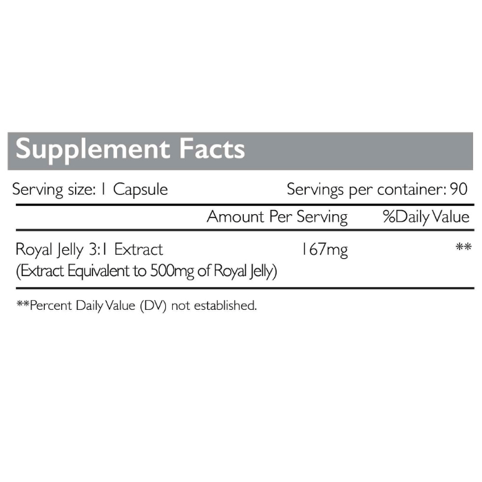 Radiant Platinum Royal Jelly 500mg, Immune Support, Energy & Nutritional Wellness Supplement - 90 Capsules