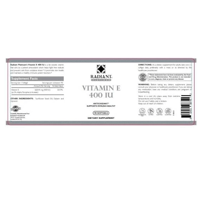 Radiant Platinum  Vitamin E 400 IU 90 softgels