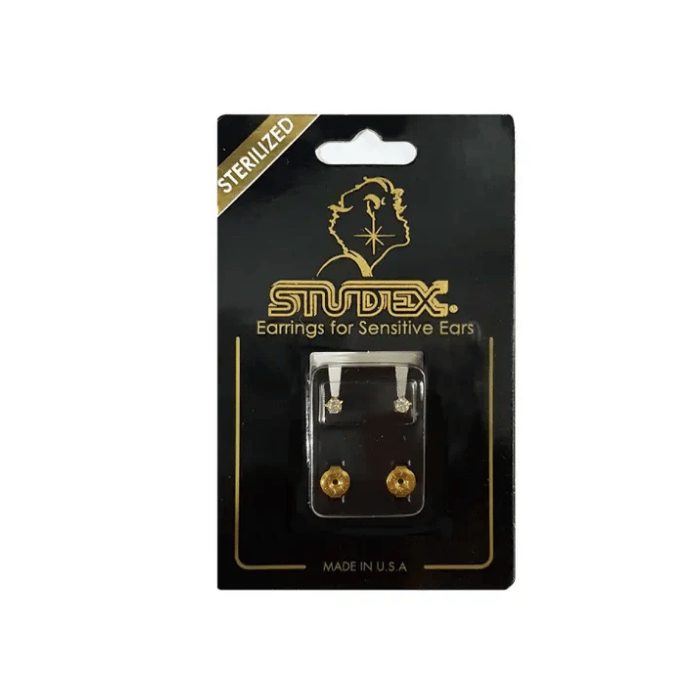 Studex Gold Plated Regular Tiffany Cubic Zirconia Card R100y