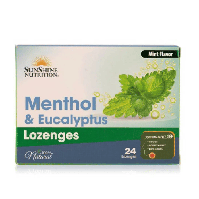 Sunshine Nutrition Menthol & Eucalyptus Lozenges Mint 24s