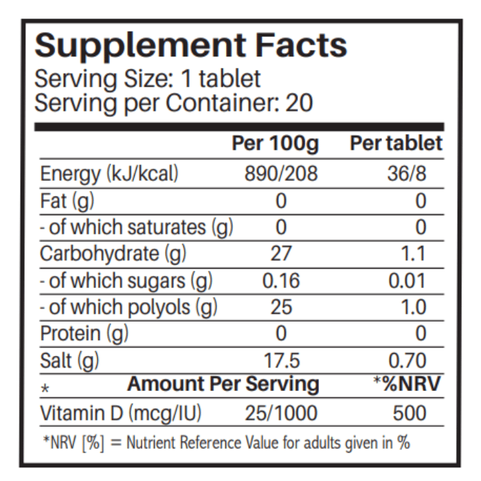 Sunshine Nutrition Vitamin D 1000 IU Citrus Effervescent 20 Tablets