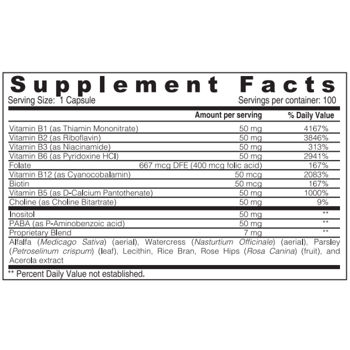 Sunshine Nutrition B-Complex 50 Vegetable Capsules 100's
