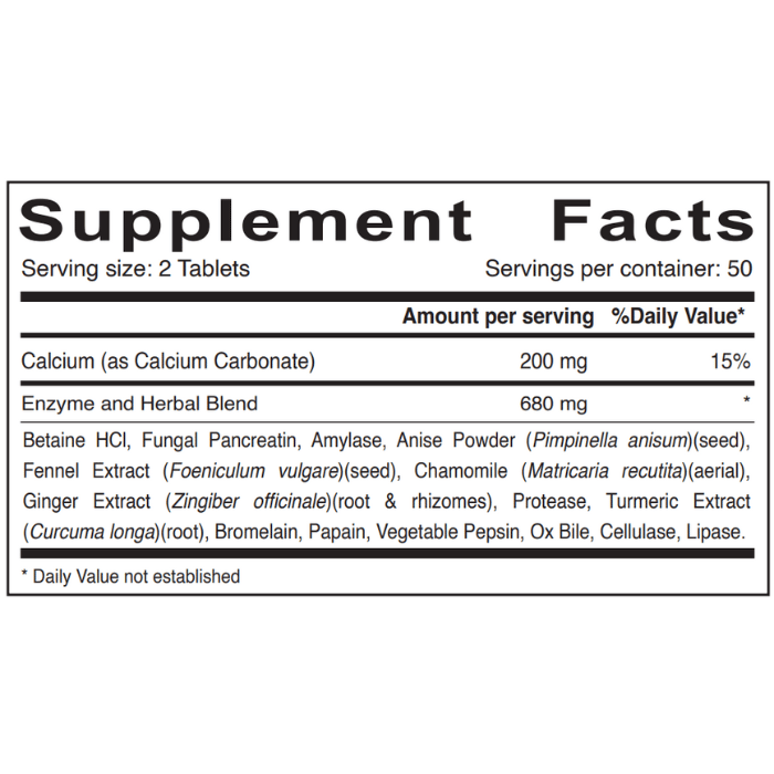 Sunshine Nutrition Digestive Support 100 Tablets
