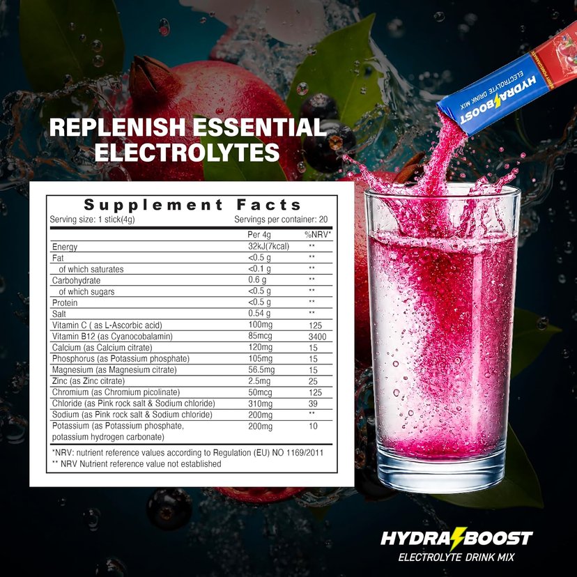 Sunshine Nutrition Hydra Boost Berry Pomegranate 20s