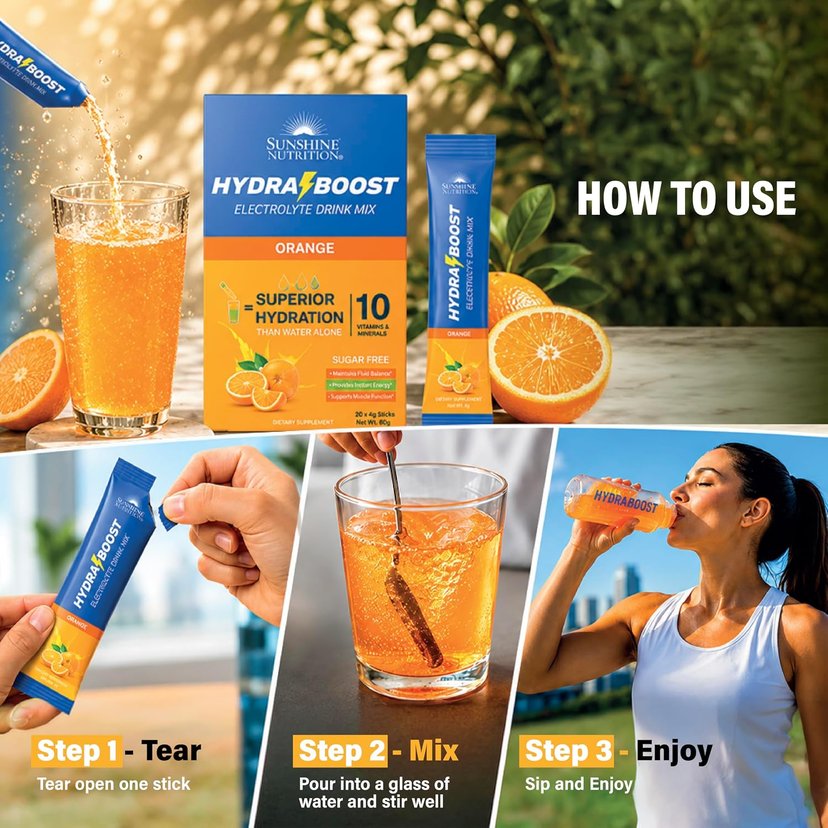 Sunshine Nutrition Hydra Boost Orange 4G 20s