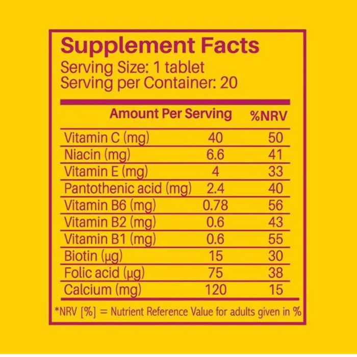 Sunshine Nutrition Kids Multivitamin Raspberry Flavor Effervescent Tablets 20's