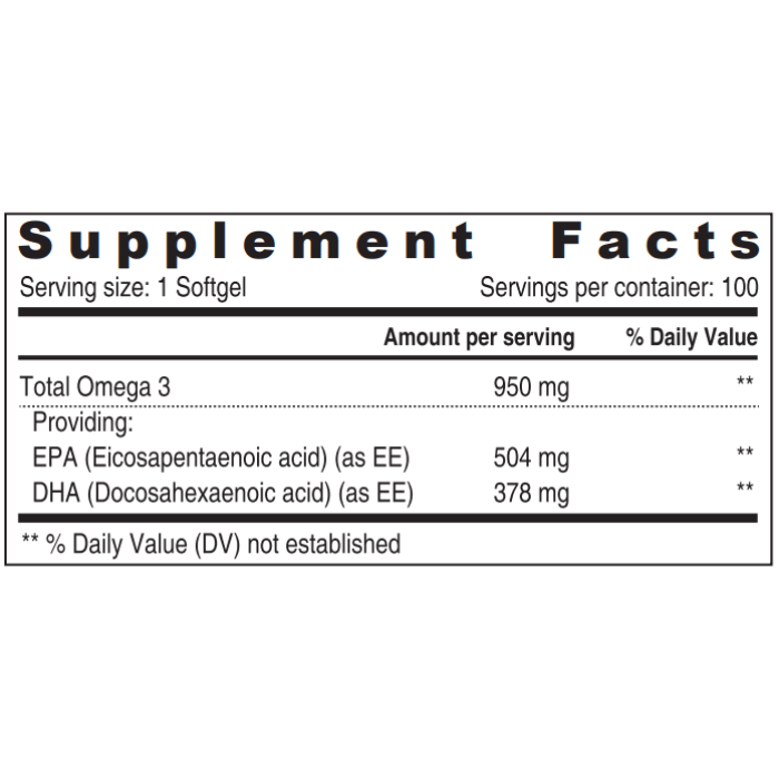 Sunshine Nutrition Ultra Concentrate Omega-3 950mg EPA & DHA 100 Softgels