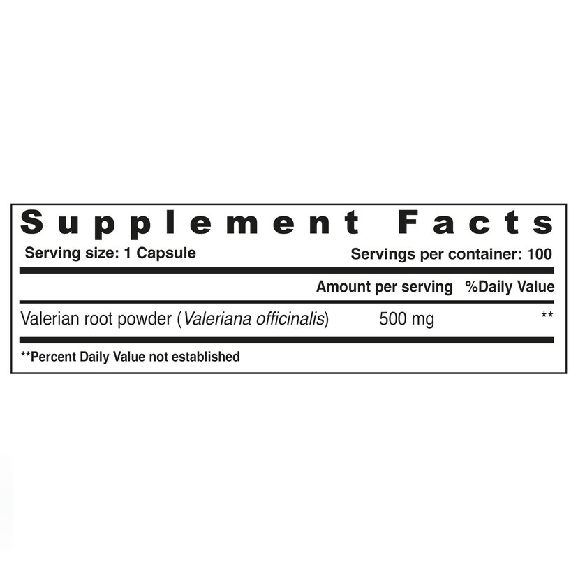 Sunshine Nutrition Valerian Root 500mg, Natural Sleep, Relaxation and Stress Support, 100 Vegetable Capsules