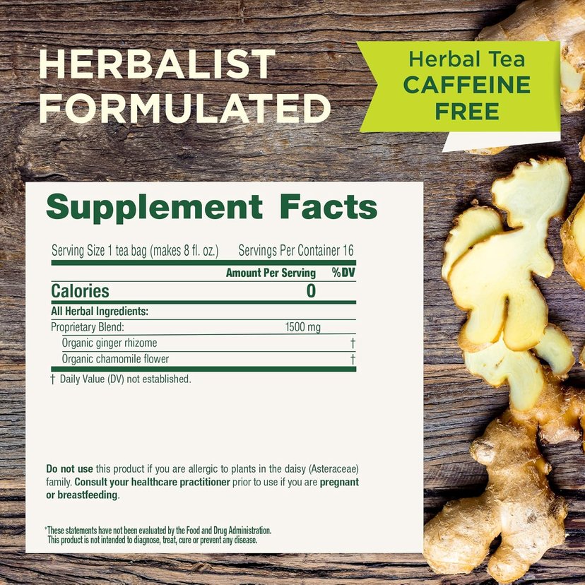Traditional Medicinals Golden Ginger With Chamomile 16 Tea Bags