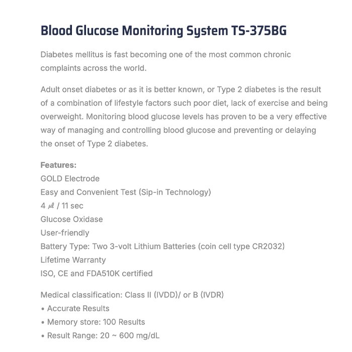 Trister Blood Pressure Monitor + Gluco Meter