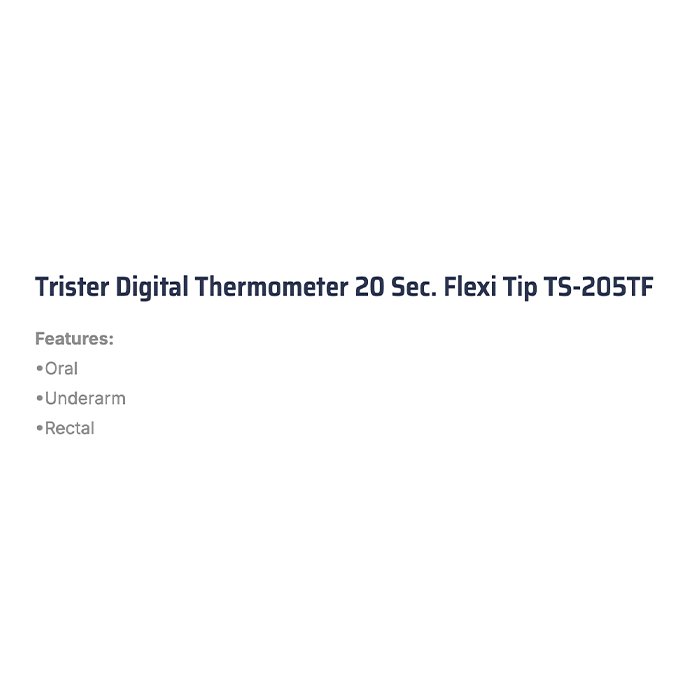 Trister Digital Thermometer 10 Second Flexi Tip