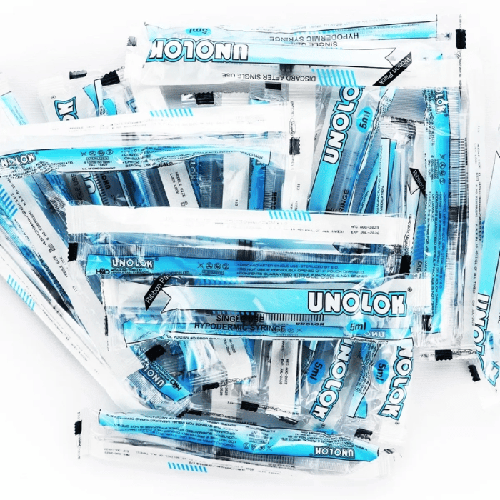 Unolok Disposable Syringe 5ml 100s