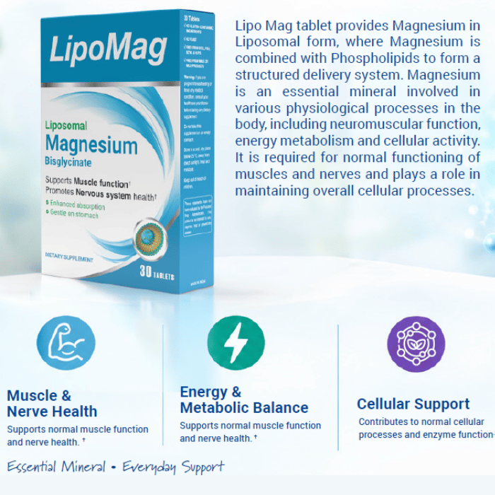 Vital Healthcare LipoMag Tablets, 30’s