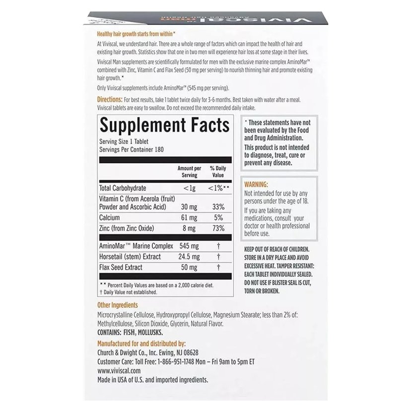 Viviscal Man Supplements 180's