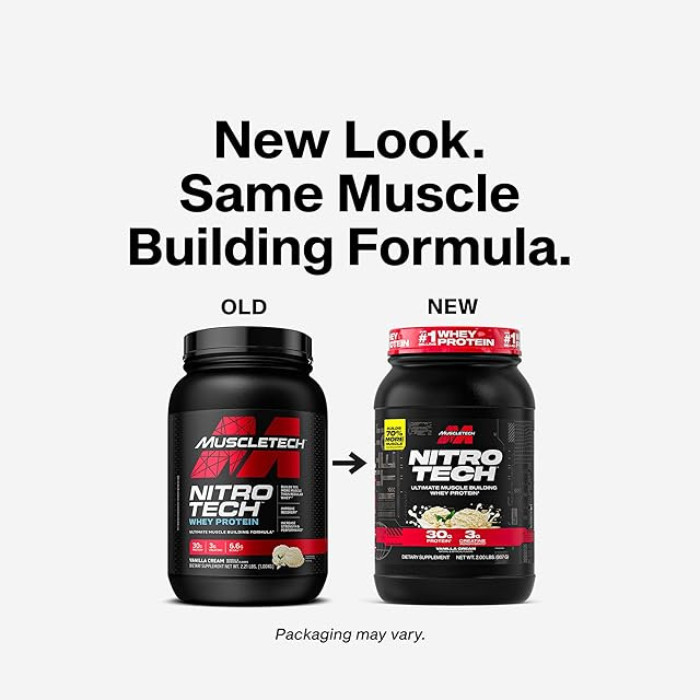 Muscletech Nitro Tech Whey Protein, Vanilla Cream, 2 LB
