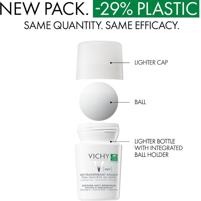 Vichy Deodorant Roll On Tolerance White 50ml