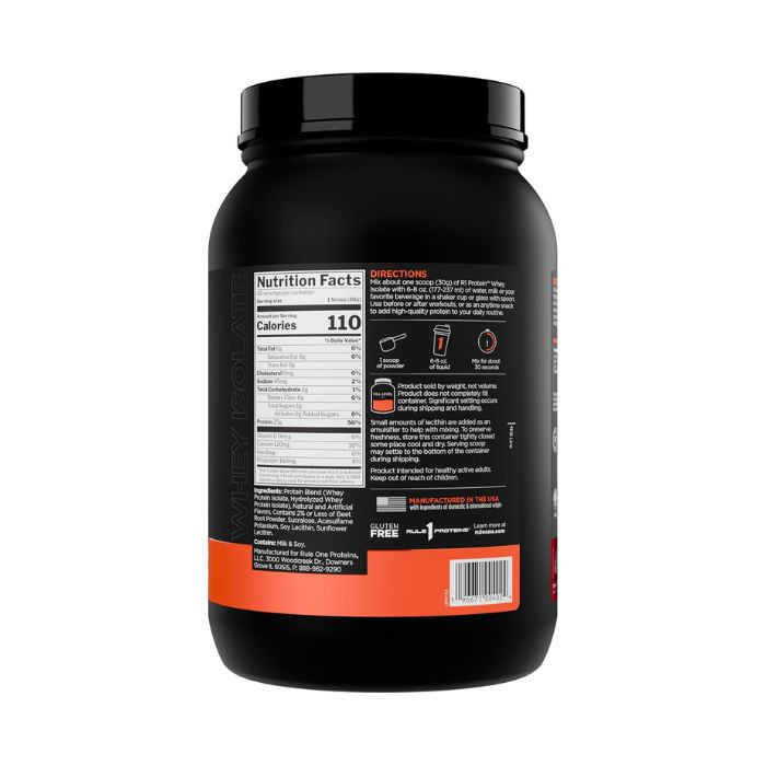Rule 1 Whey Isolate Strawberry Cream, 38 Servings, 25g Protein with Fast-Absorbing, 1.98lb