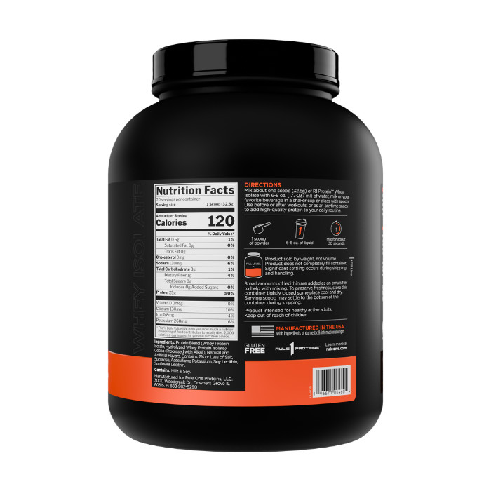 Rule 1 Whey Isolate Chocolate Peanut Butter, 25g Protein, 70 Servings, 5.02lb