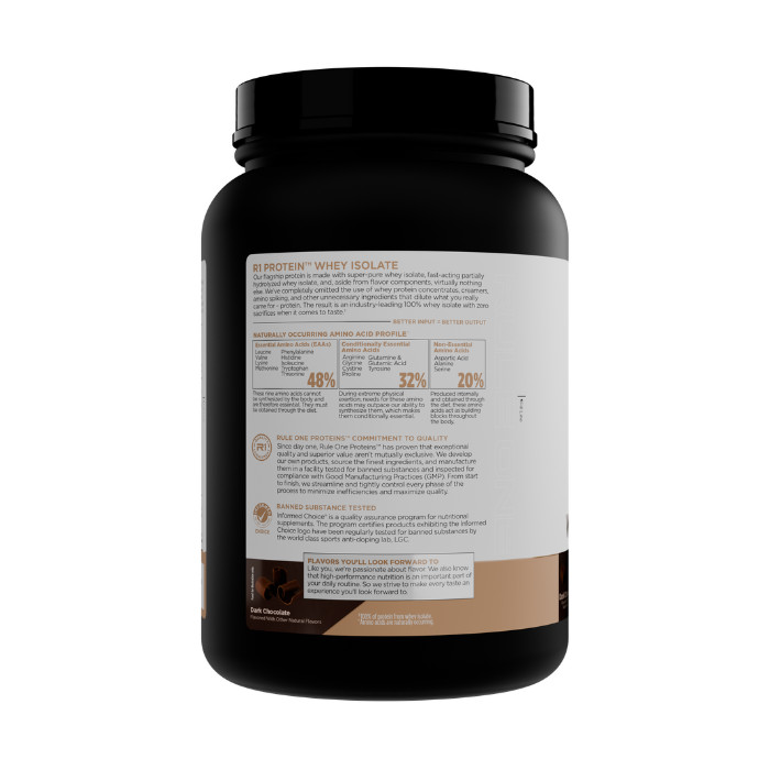 Rule 1 Protein 24 Servings Dark Chocolate Naturally Flavored 1.72lb