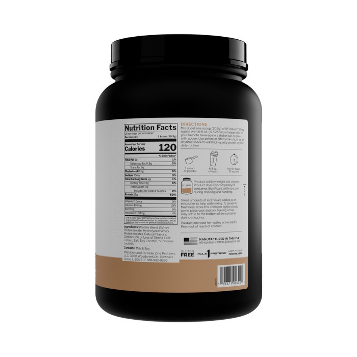 Rule 1 Naturally Flavored Whey Isolate Protein, Pure Vanilla Creme, 1.68lb