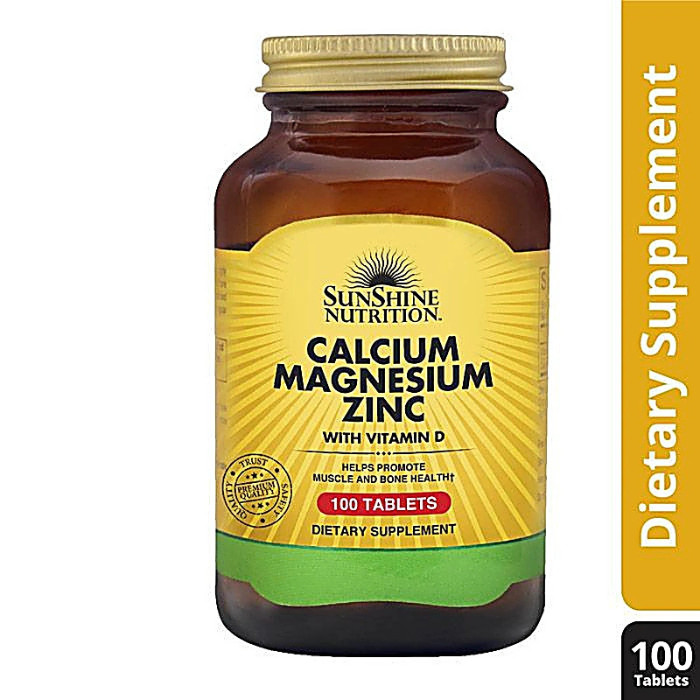 Sunshine Nutrition Calcium Magnesium Zinc With Vitamin D 100 Tablets