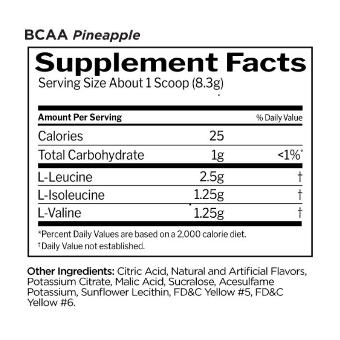 Rule 1 BCAAs Pineapple Blast Amino Acid Powder 60 Servings, 450g