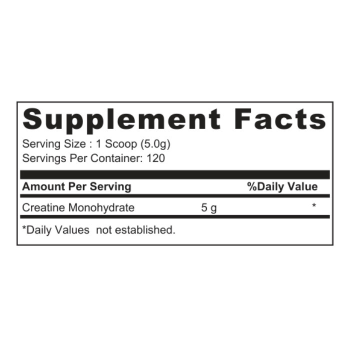 Muscle Core Creatine Monohydrate Powder 600g, Unflavored Muscle Support, 120 Servings