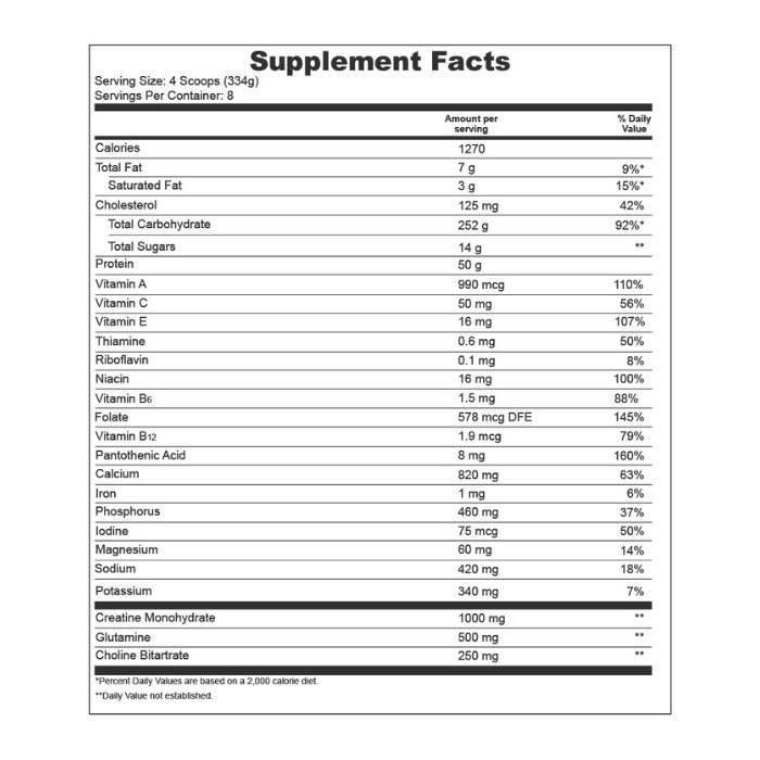 Muscle Core Mass Gainer Vanilla, High-Calorie Weight Gainer for Muscle Growth and Strength, 6 lb
