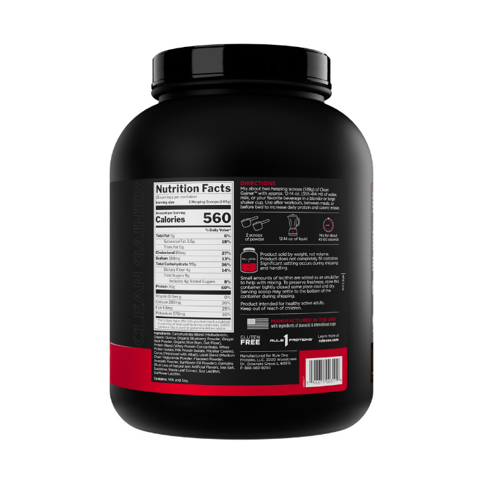 Rule 1 Clean Gainer 15 Servings Chocolate Fudge 4.93lb