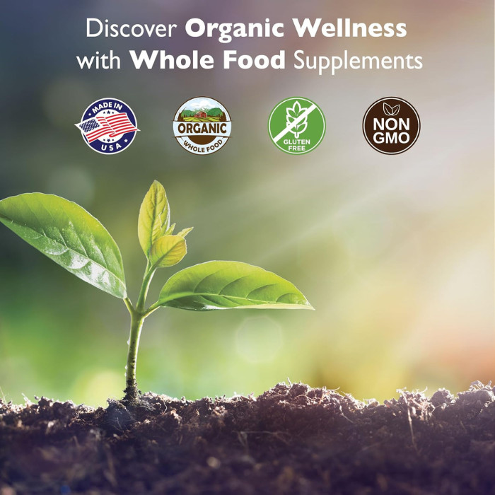 Organic Earth Plant Based Calcium, Red Marine Algae, Bone, Joint, and Heart Health Support - 60 Capsules