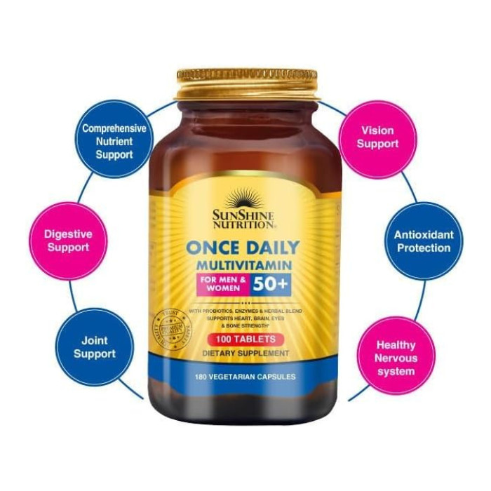 Sunshine Nutrition Once Daily Multivitamin Men & Women 50+  100 Tablets