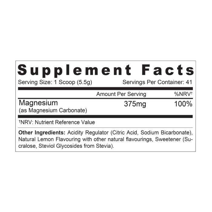 Sunshine Nutrition Magnesium Raspberry Lemon 8oz