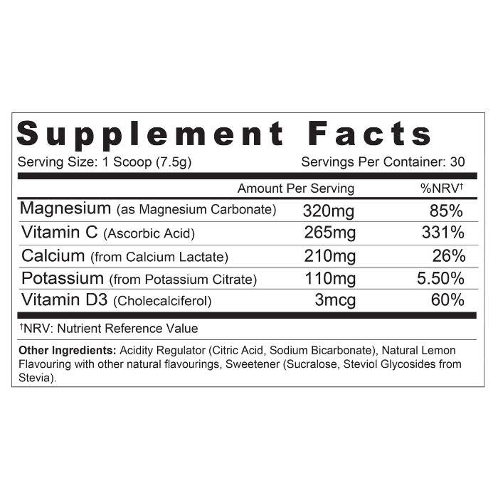 Sunshine Nutrition Magnesium + Calcium Raspberry Lemon 8oz