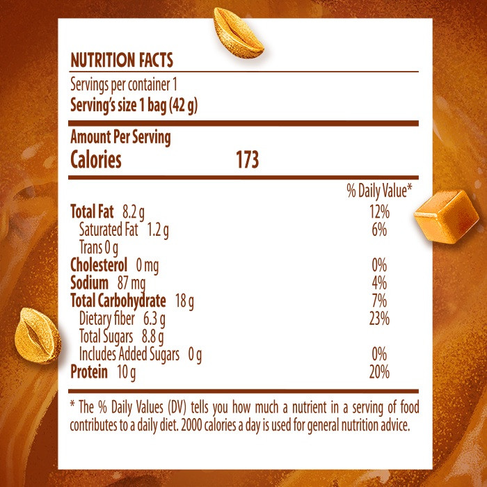Good Calories Protein Bar Peanut Caramel 42g, High Protein, No Added Sugar Snack, Pack of 20 pcs