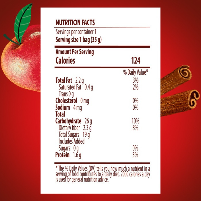 Good Calories Date Bar Apples & Cinnamon 35g,With 94% Fruits & Nuts, Rich In Fiber, No Sugar, Vegan - Pack of 20 pcs