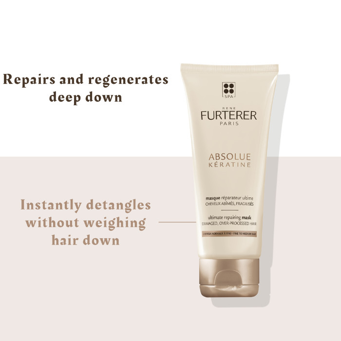 Rene Furterer Absolue Keratine Renewal Care Mask, Deep Repair Hair Mask for Damaged, Over-Processed Hair 100ml