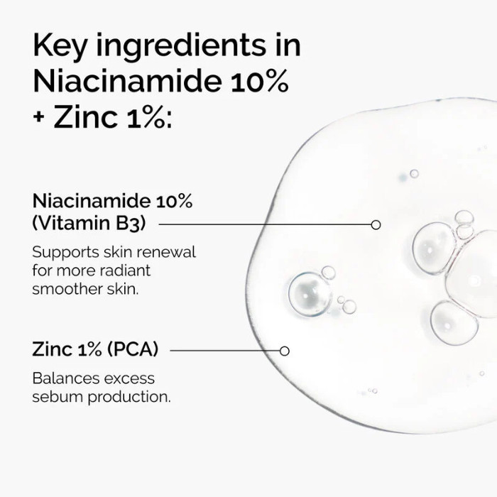 ذا أورديناري سيروم Niacinamide 10% + Zinc 1% - تركيبة للتحكم في الزيوت وتقليل العيوب لبشرة صافية ومتوازنة 30 مل