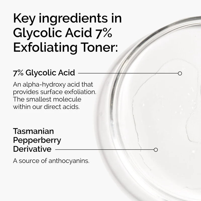 The Ordinary Glycolic Acid 7% Toning Solution, Exfoliating Toner for Glowing, Smooth & Even-Toned Skin 240ml